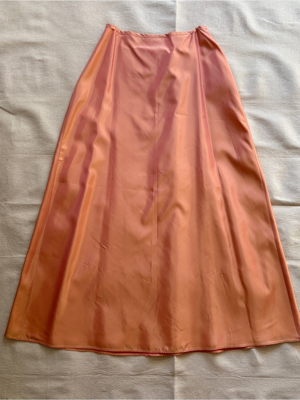 Morrell Maxie Coral-Orange Satin A-Line Maxi Skirt